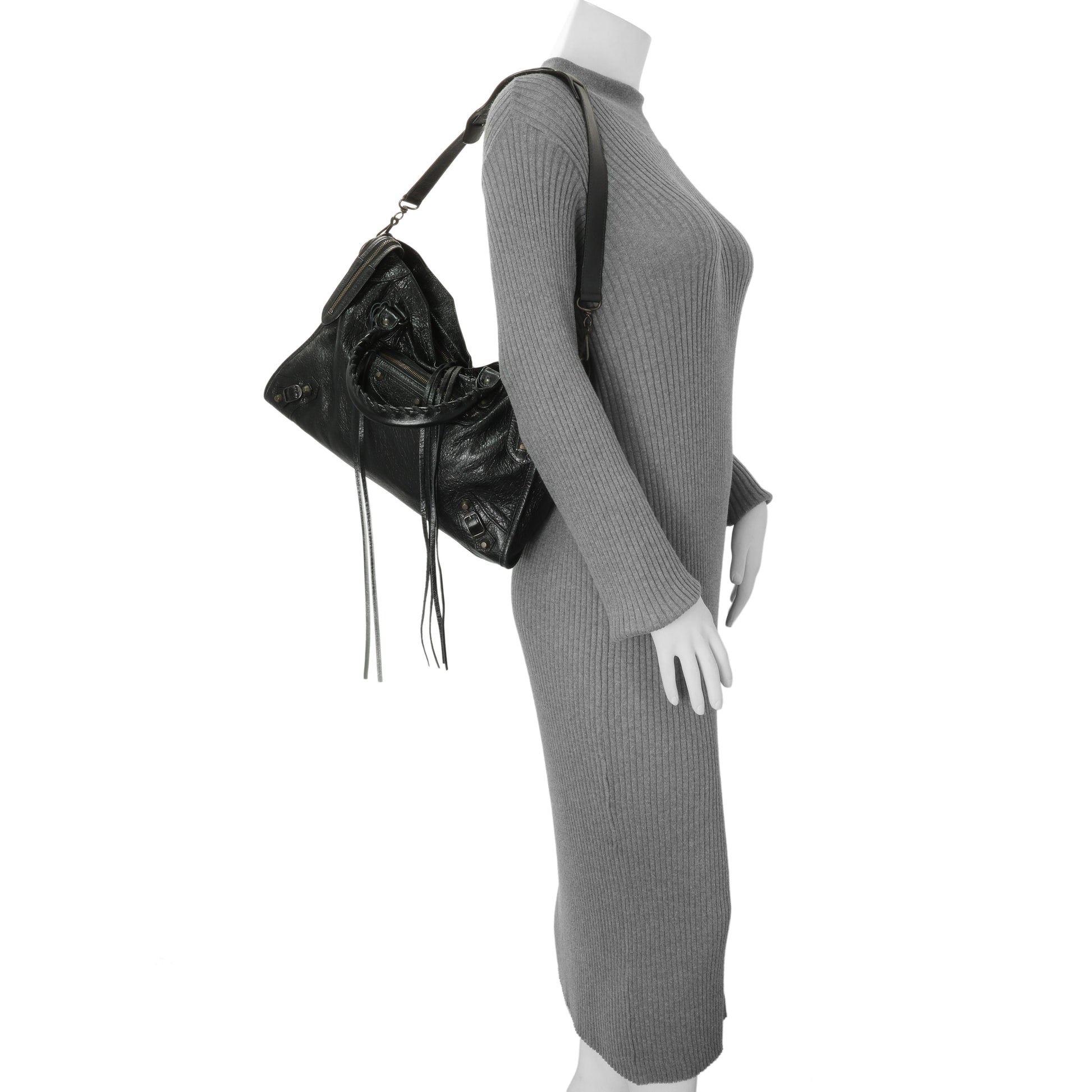 Exclusive Balenciaga Black Agneau Classic Hardware City — Alternate View 11