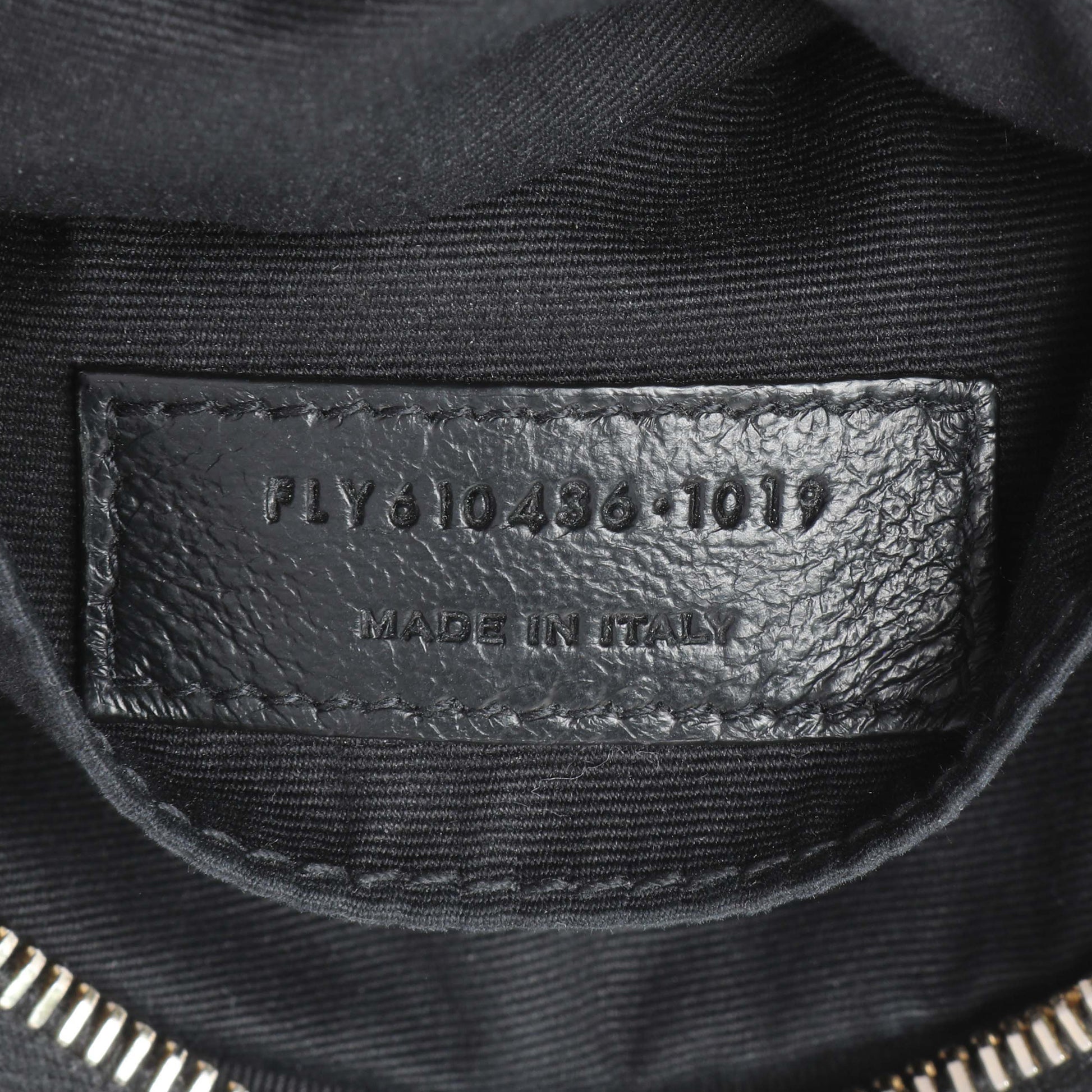 Exclusive Saint Laurent Black Chevron Quilted Grain de Poudre Round Camera Bag — Lifestyle View