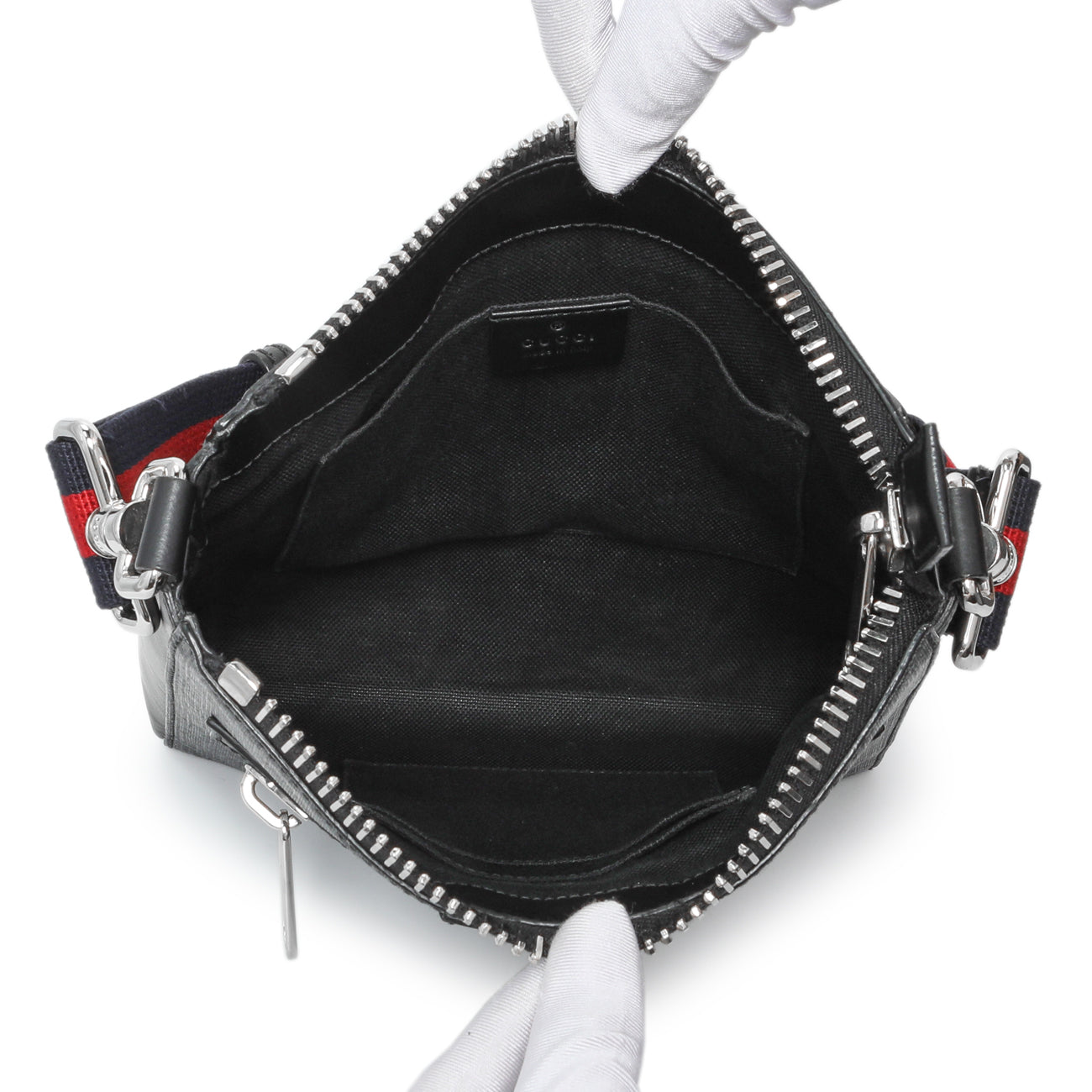 Exclusive Gucci GG Supreme Monogram Web Small Flat Messenger Bag — Alternate View 8