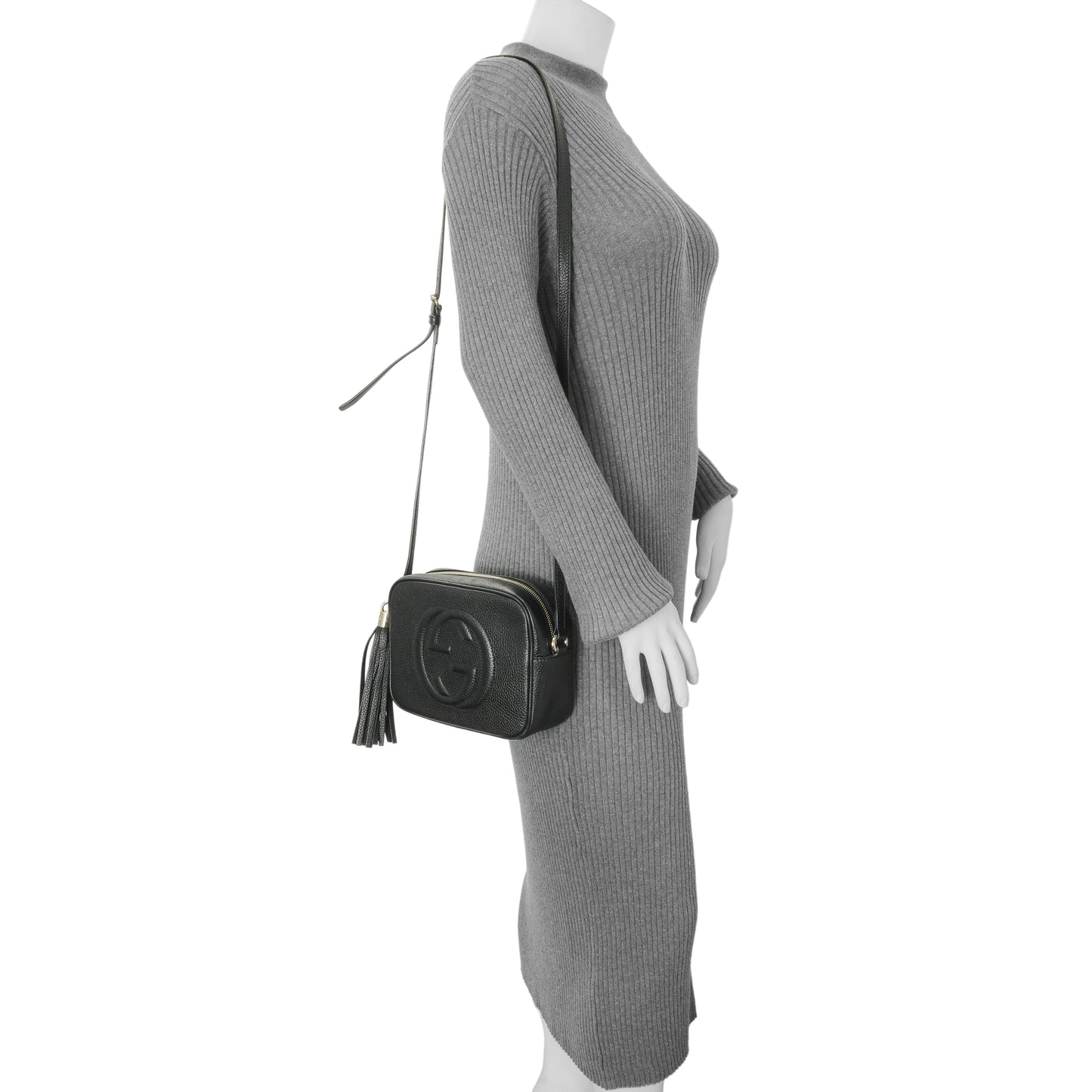 Exclusive Gucci Black Pebbled Calfskin Small Soho Disco Bag — Alternate View 11