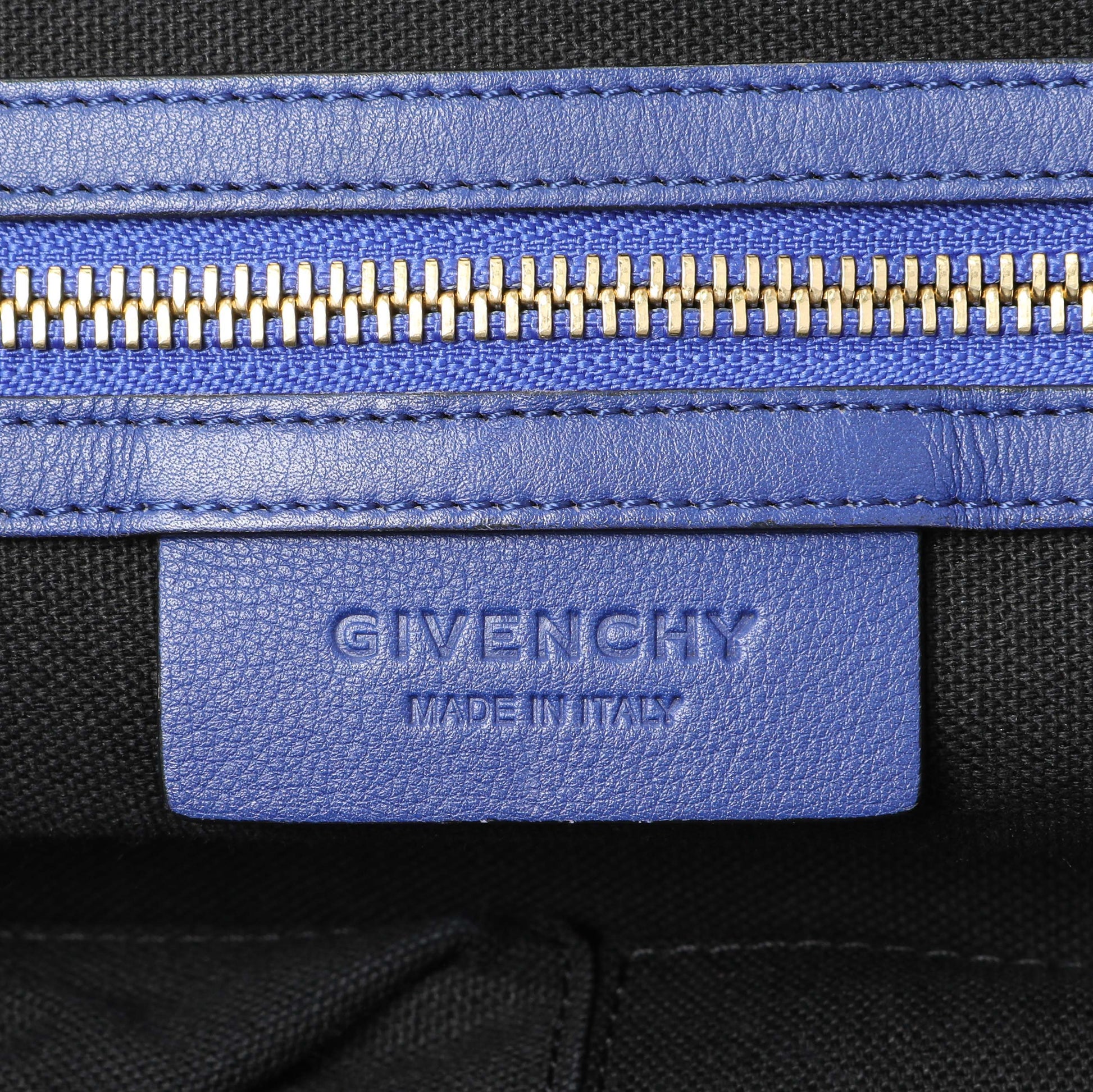 Exclusive Givenchy Black Blue Calfskin Medium Nightingale — Detail View