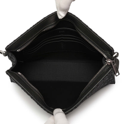 Exclusive Christian Dior Black Oblique A5 Triangle Pouch — Top View