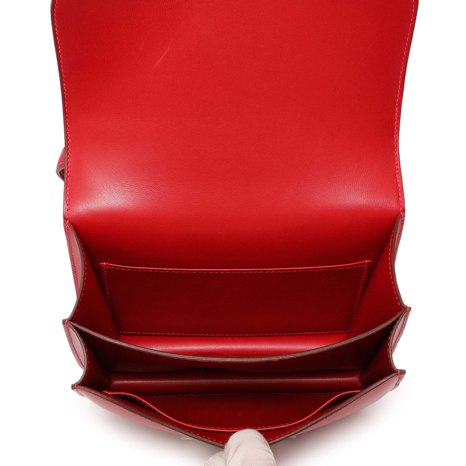 Exclusive Hermes Rouge Vif Tadelakt Constance 18 — Detail View