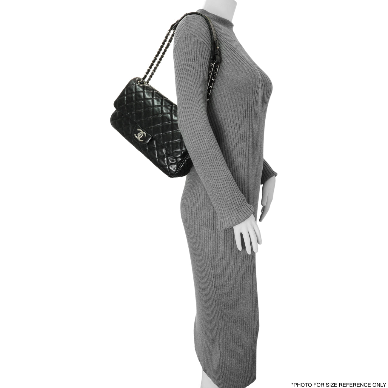 Exclusive Chanel Black Perforated Lambskin Punch Flap — Alternate View 13