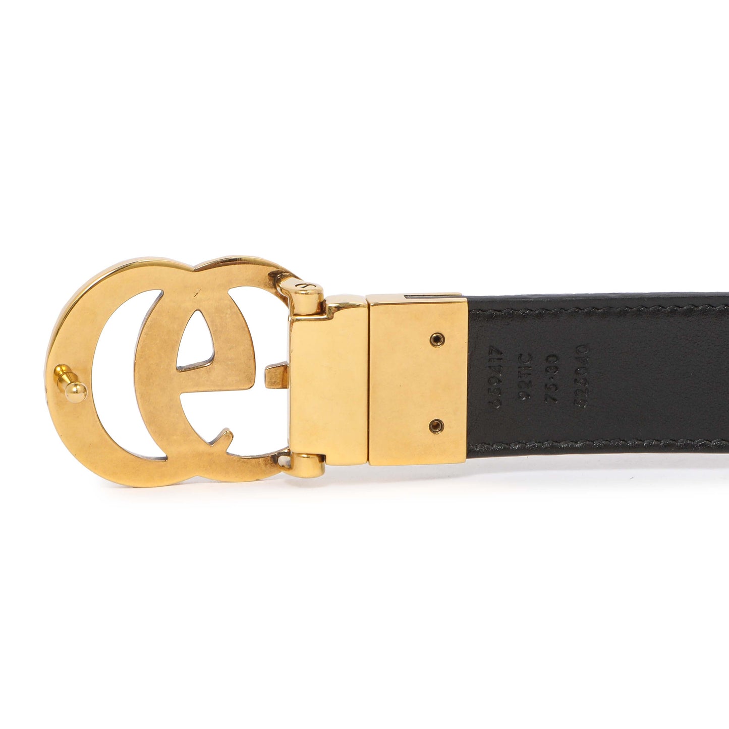 Exclusive Gucci GG Supreme Monogram Plutone Calfskin Double G Reversible 30mm Belt — Top View