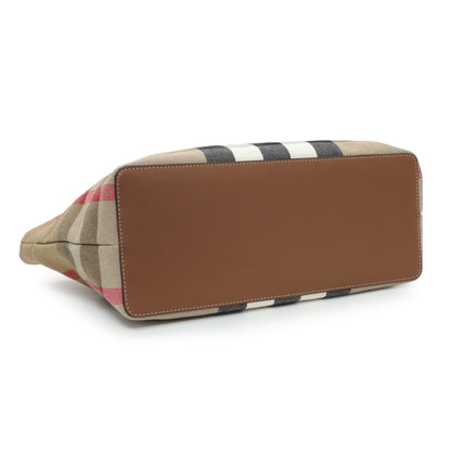 Exclusive Burberry Giant Check Canvas London Tote — Back View