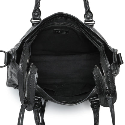 Exclusive Balenciaga Black Agneau Classic Hardware Small City — Top View