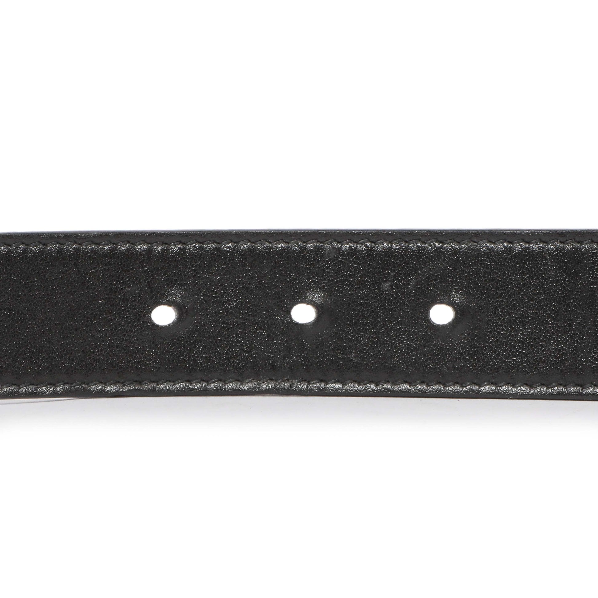 Exclusive Gucci GG Supreme Monogram Plutone Calfskin Double G Reversible 30mm Belt — Lifestyle View