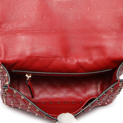 Exclusive Valentino Red Lambskin Medium Rockstud Spike Shoulder Bag — Top View