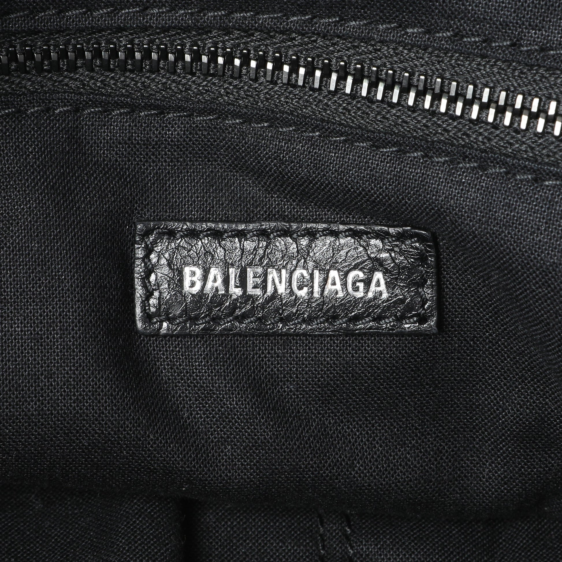 Exclusive Balenciaga Black Agneau Classic Hardware Small City — Detail View