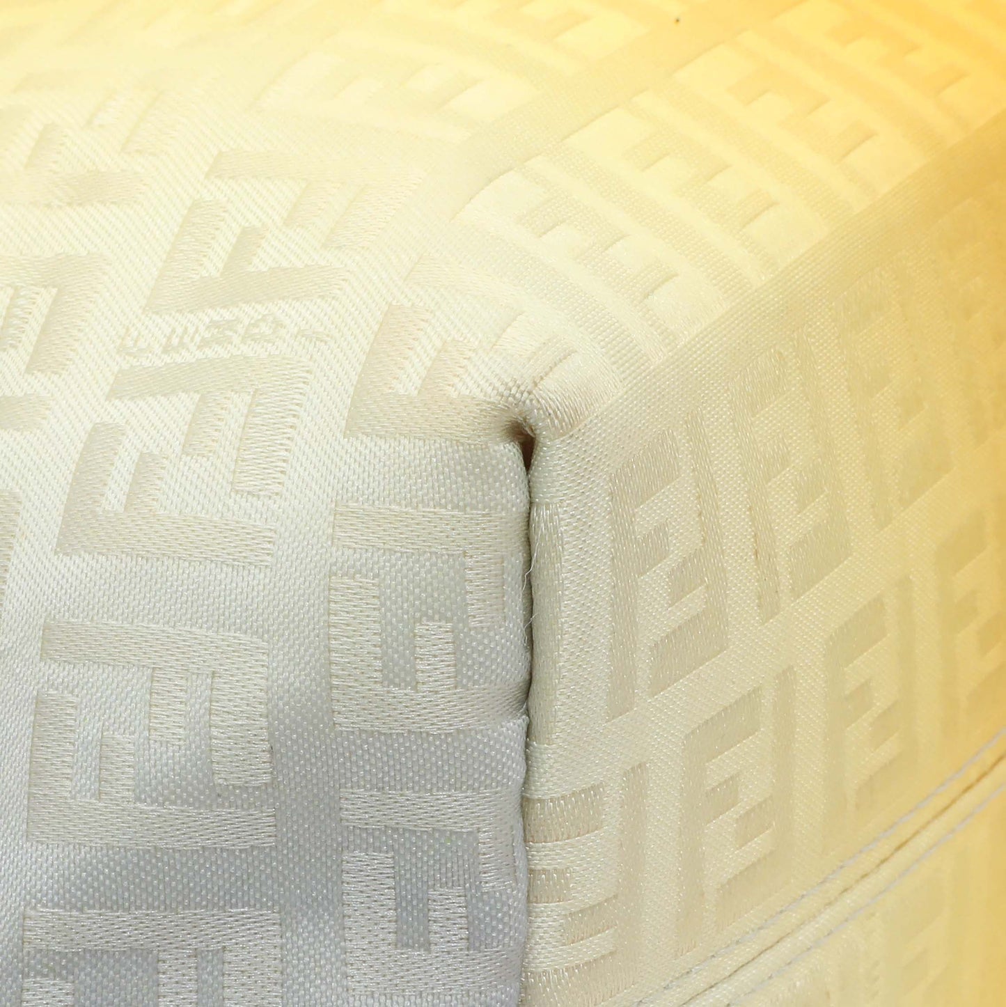 Exclusive Fendi Yellow Grey Zucchino Canvas Tote — Top View