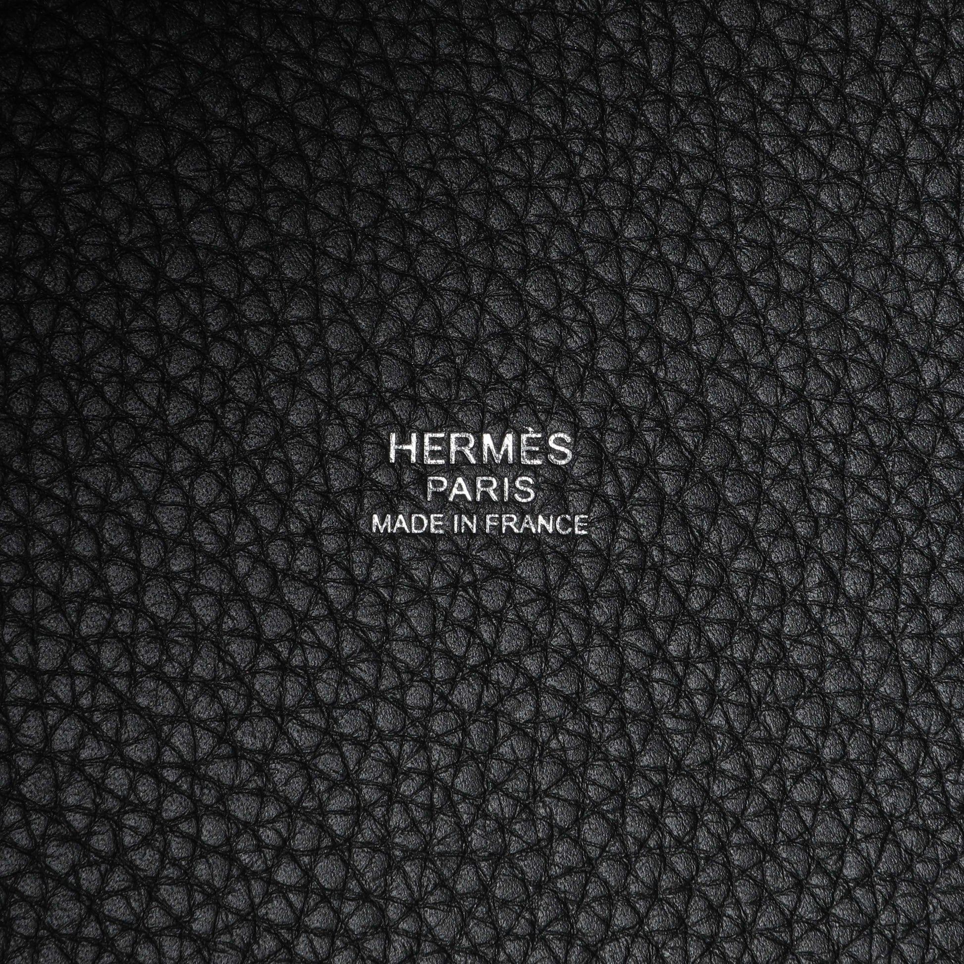 Exclusive Hermes Black Clemence Picotin 18 — Detail View