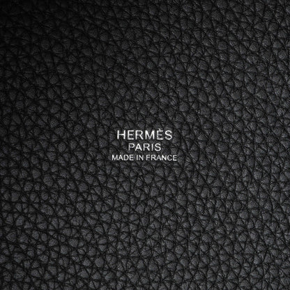 Exclusive Hermes Black Clemence Picotin 18 — Detail View