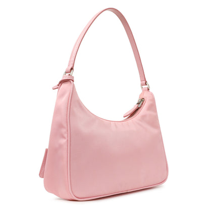 Exclusive Prada Rosa Tessuto Nylon Saffiano Mini Re-Edition 2005 Bag — Side View