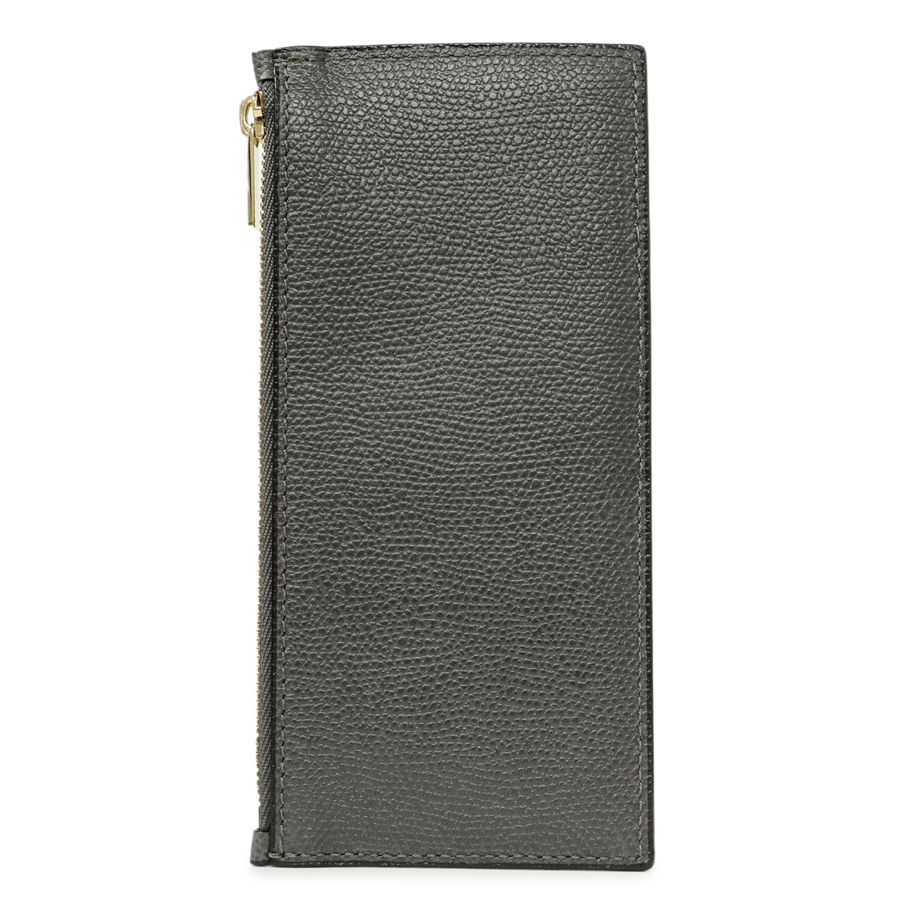 Exclusive Valextra Grey Calfskin Card Holder With Zip — Side View