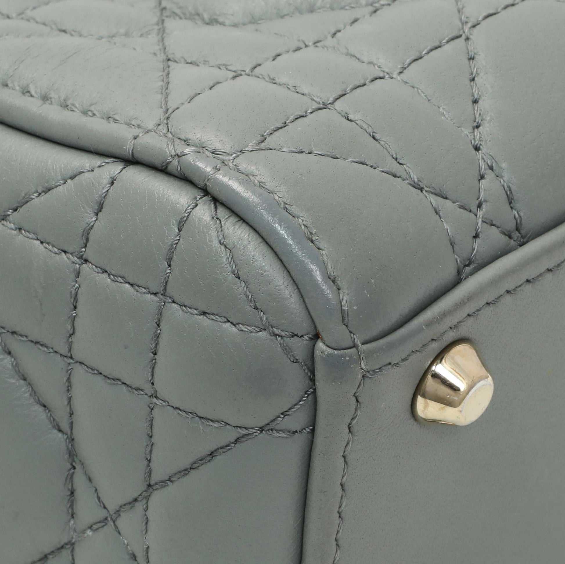 Exclusive Christian Dior Grey Lambskin Cannage Mini Lady Dior — Lifestyle View