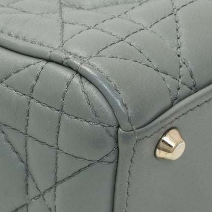 Exclusive Christian Dior Grey Lambskin Cannage Mini Lady Dior — Lifestyle View