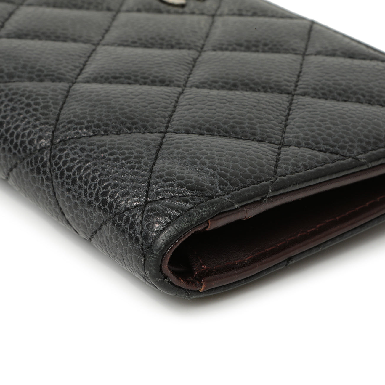 Exclusive Chanel Black Quilted Caviar Yen Wallet — Lifestyle View