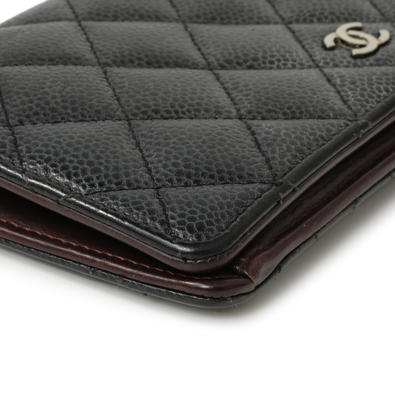 Exclusive Chanel Black Quilted Caviar Yen Wallet — Alternate View 7