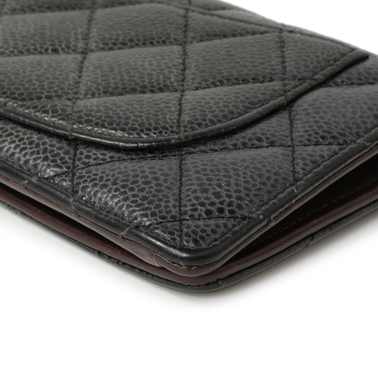 Exclusive Chanel Black Quilted Caviar Yen Wallet — Alternate View 12