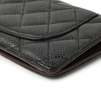 Exclusive Chanel Black Quilted Caviar Yen Wallet — Alternate View 12