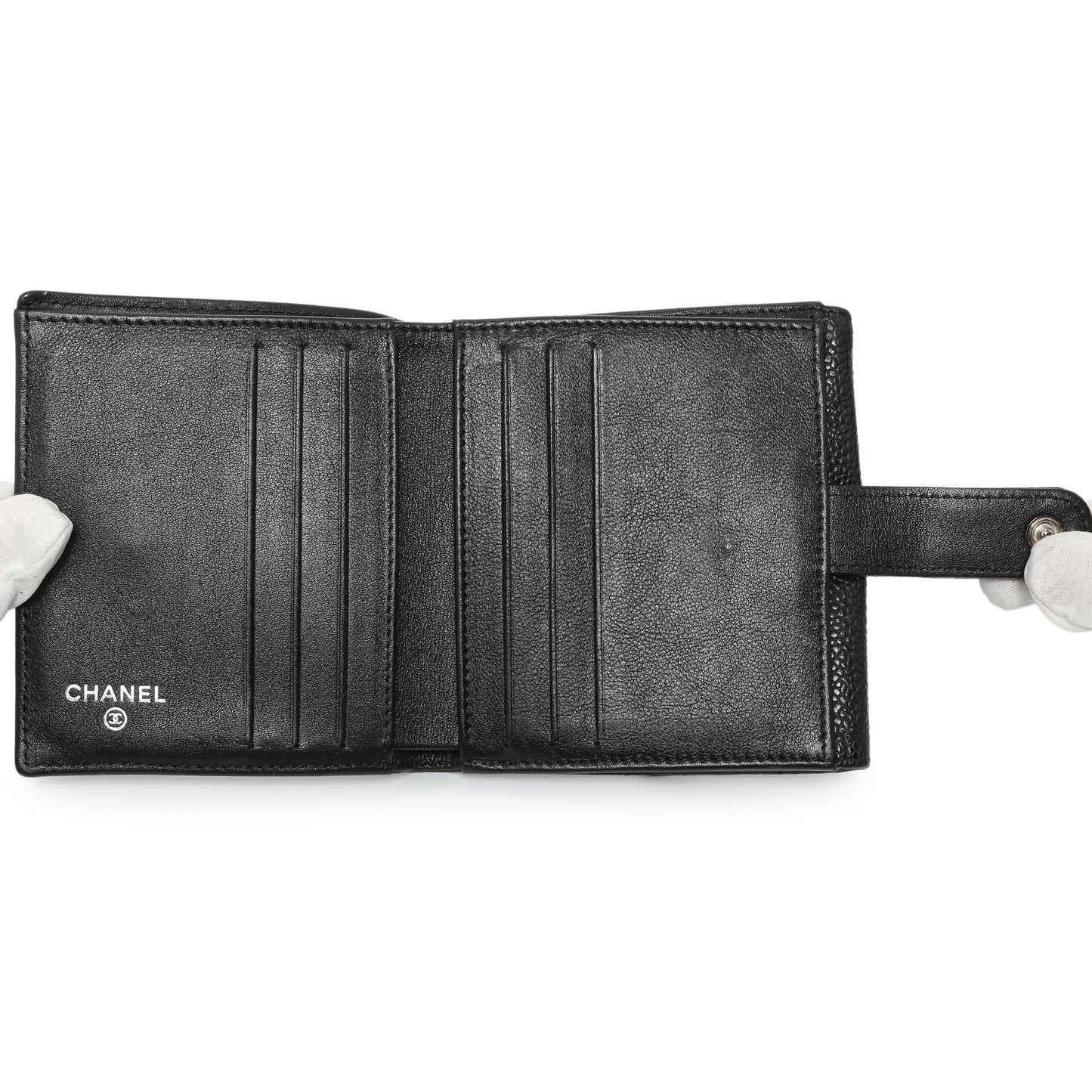 Exclusive Chanel Black Caviar Timeless CC Compact Wallet — Alternate View 8