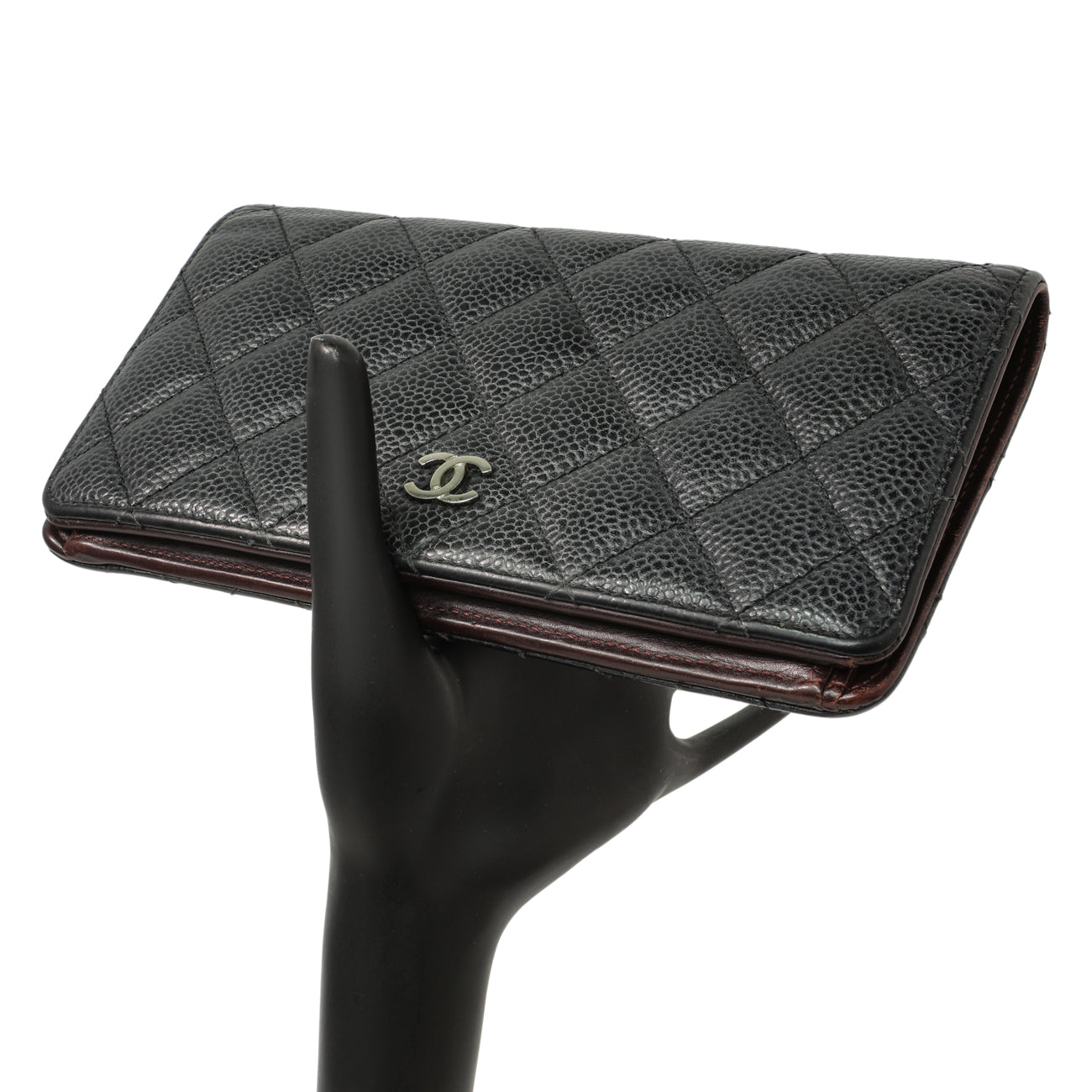 Exclusive Chanel Black Quilted Caviar Yen Wallet — Alternate View 18