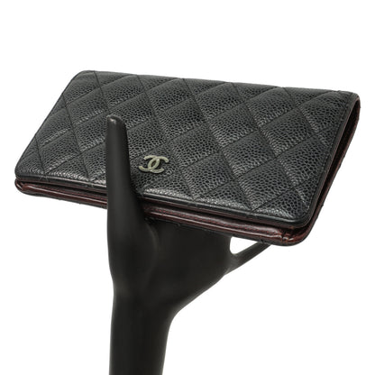 Exclusive Chanel Black Quilted Caviar Yen Wallet — Alternate View 18
