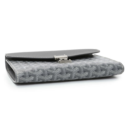 Exclusive Goyard Grey Goyardine Calfskin Chypre Wallet Pouch — Back View