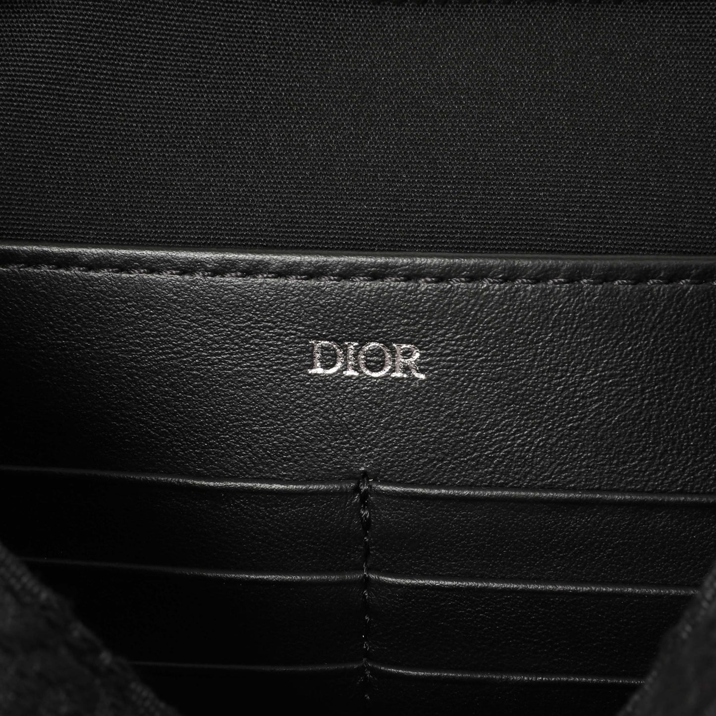 Exclusive Christian Dior Black Oblique A5 Triangle Pouch — Detail View