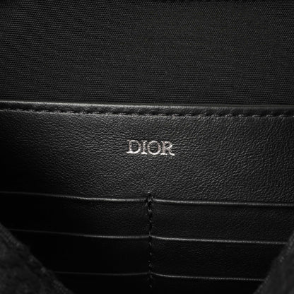 Exclusive Christian Dior Black Oblique A5 Triangle Pouch — Detail View