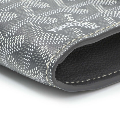 Exclusive Goyard Grey Goyardine Calfskin Chypre Wallet Pouch — Detail View