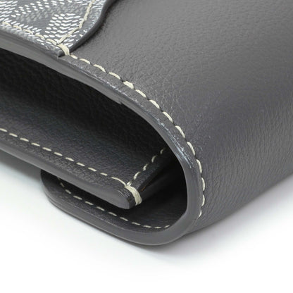 Exclusive Goyard Grey Goyardine Calfskin Chypre Wallet Pouch — Lifestyle View