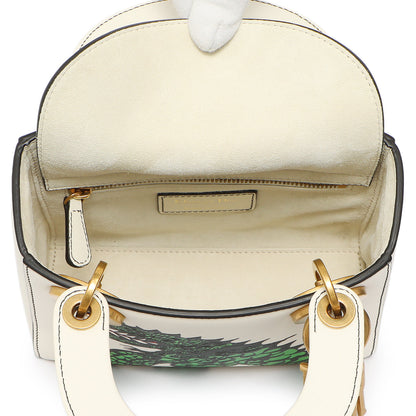Exclusive Christian Dior White Calfskin Niki De Saint Phalle Mini Supple Lady Dior — Top View