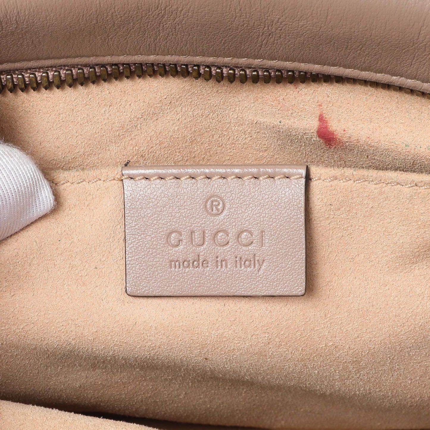 Exclusive Gucci Porcelain Rose Calfskin Matelasse Small GG Marmont Chain Shoulder Bag — Alternate View 9