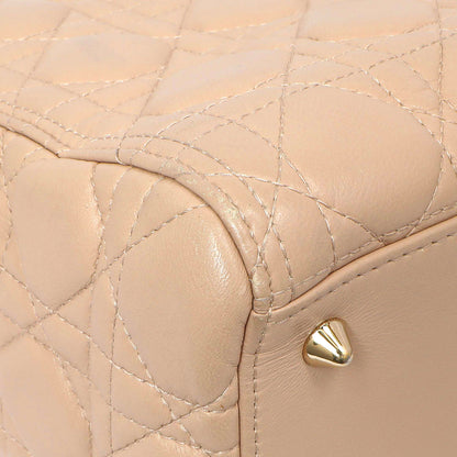 Exclusive Christian Dior Nude Lambskin Cannage Medium Lady Dior — Top View