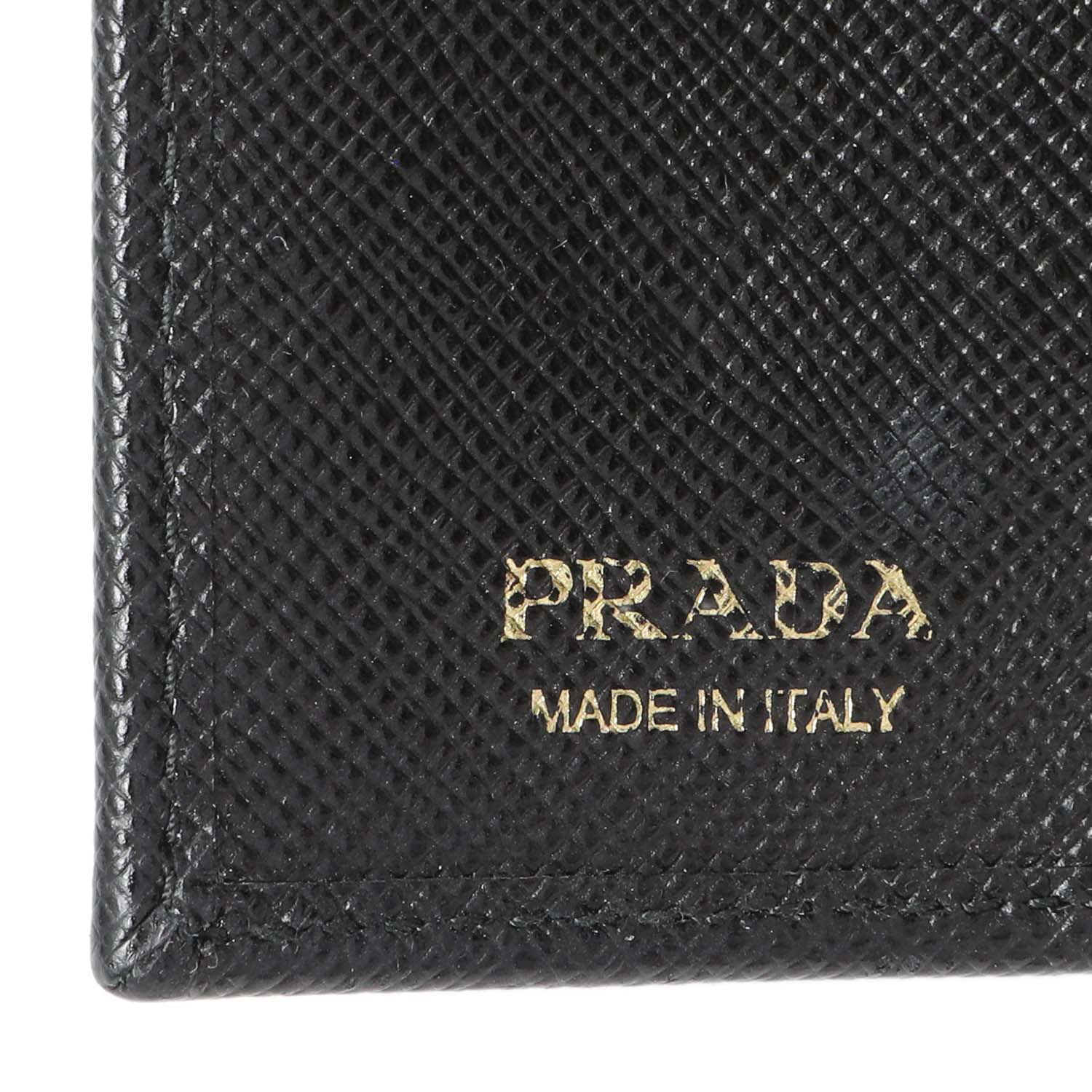 Exclusive Prada Black Saffiano Key Holder — Detail View