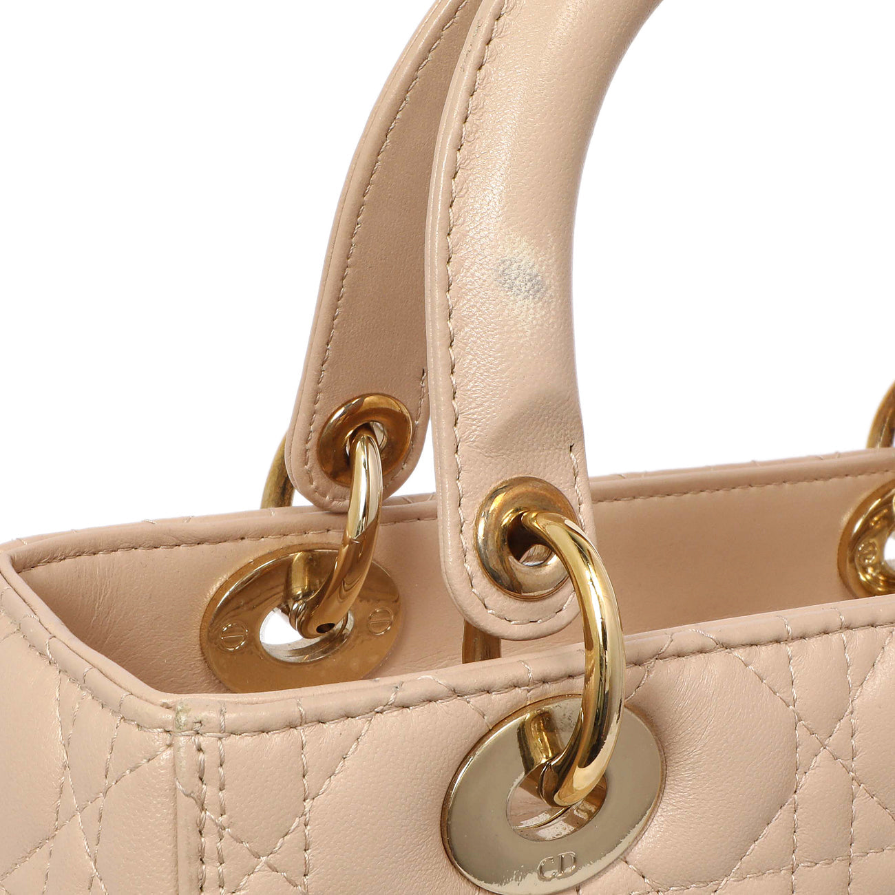 Exclusive Christian Dior Nude Lambskin Cannage Medium Lady Dior — Alternate View 11