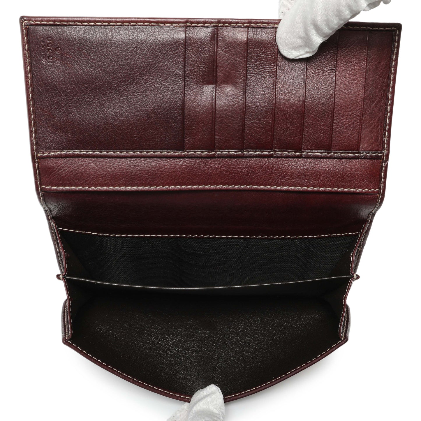 Exclusive Gucci Monogram Continental Long Flap Wallet — Lifestyle View