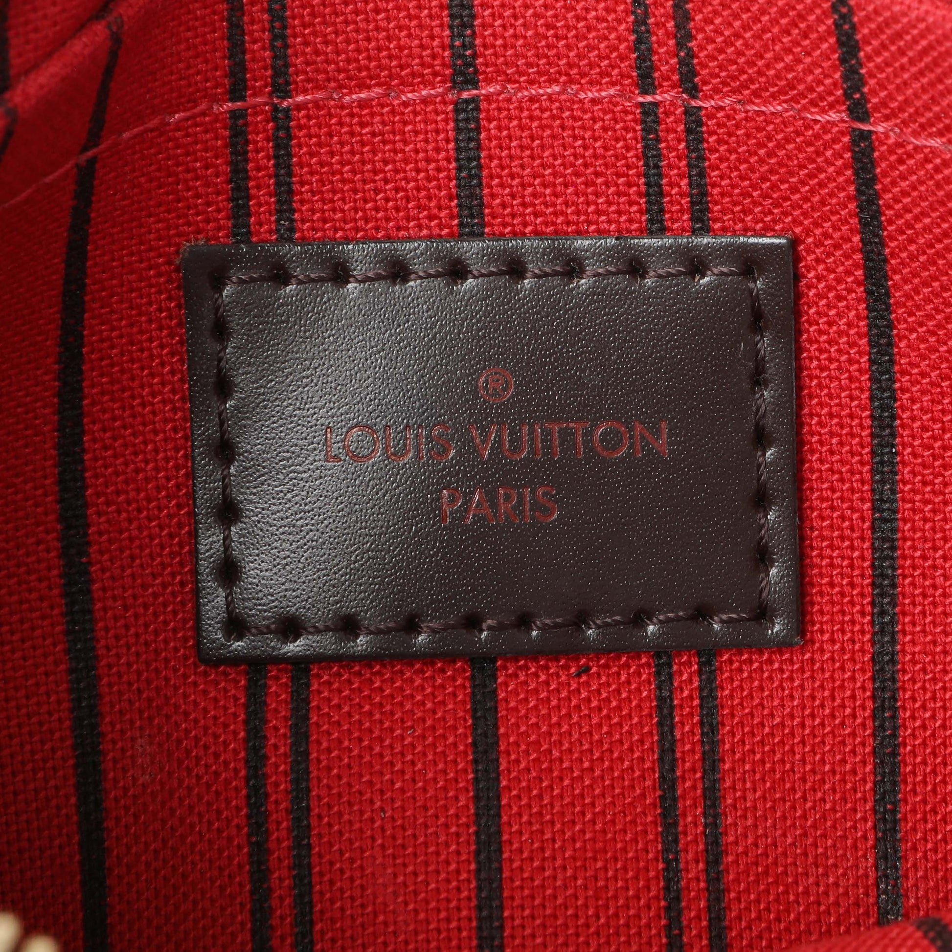 Exclusive Louis Vuitton Damier Ebene Neverfull MM GM Pochette — Detail View