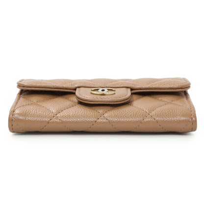 Exclusive Chanel Brown Caviar Quilted Flap Card Holder Wallet — Back View