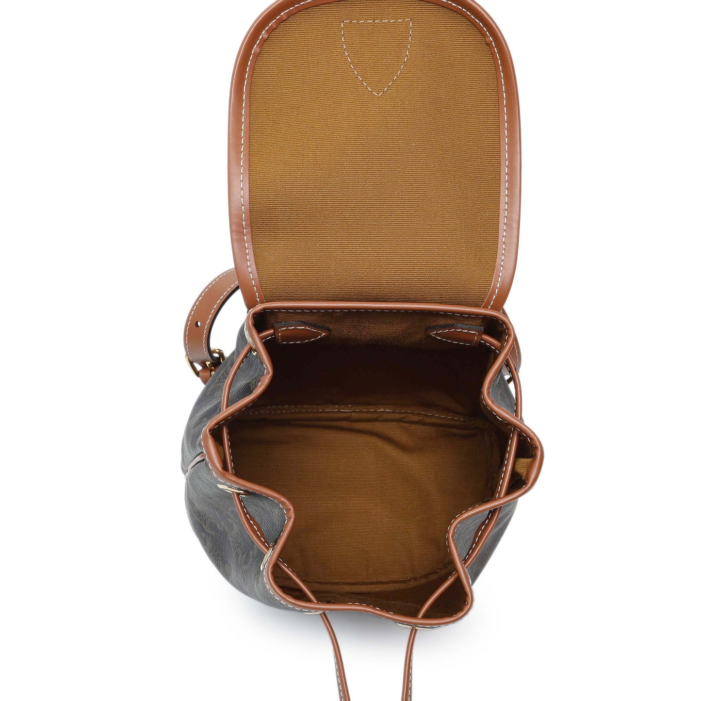 Exclusive Celine Triomphe Canvas Calfskin Mini Folco Backpack — Top View