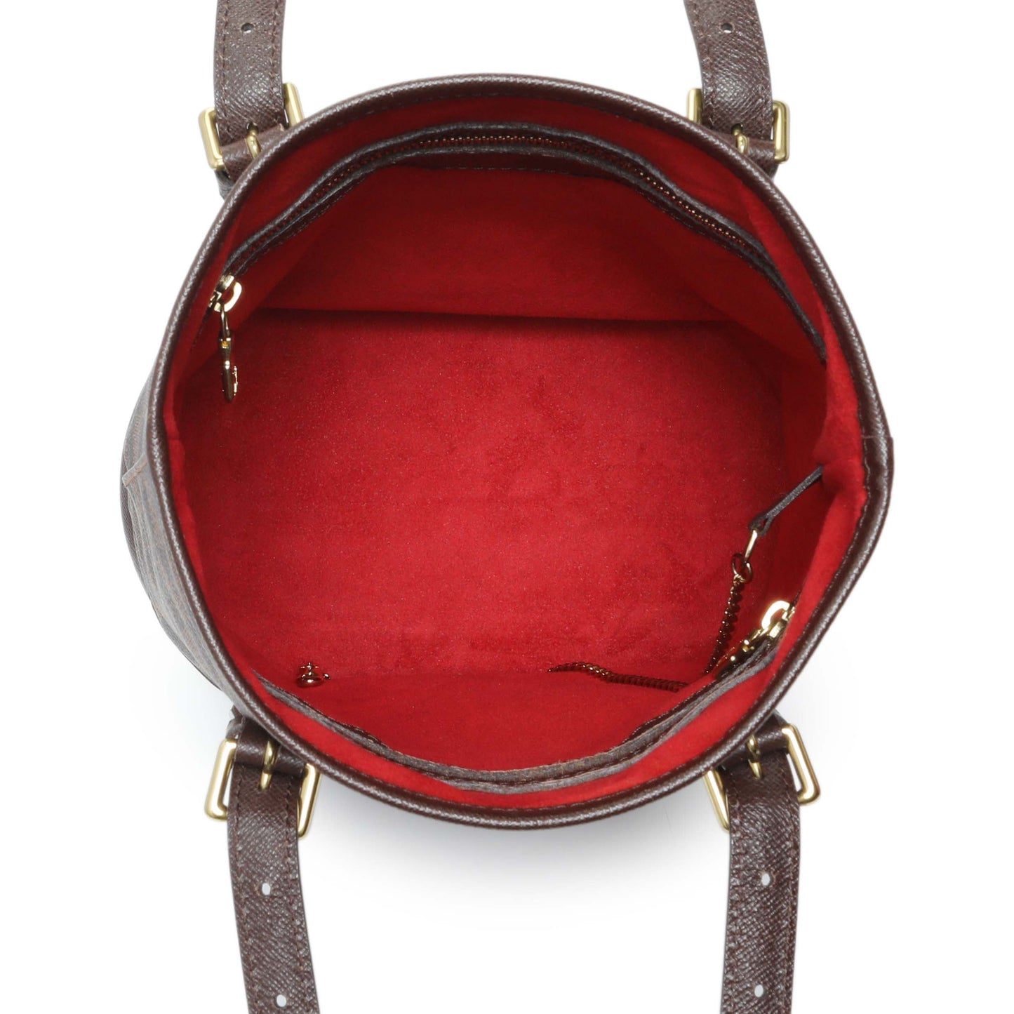 Exclusive Louis Vuitton Damier Ebene Marais Bucket 23 — Top View