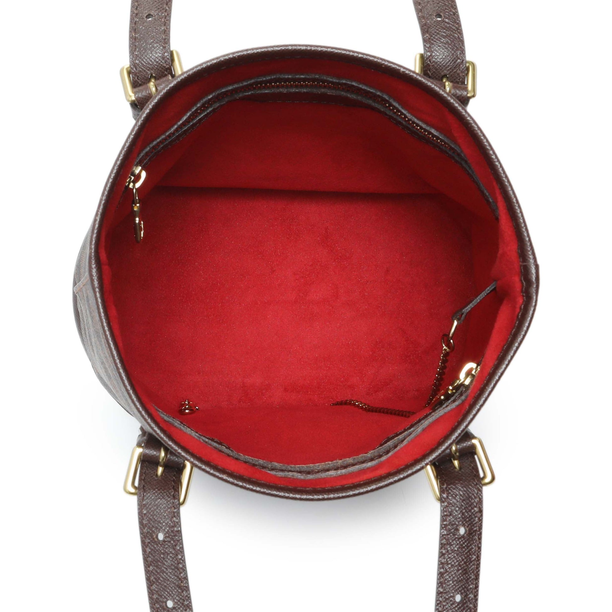 Exclusive Louis Vuitton Damier Ebene Marais Bucket 23 — Top View