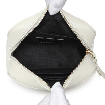 Exclusive Saint Laurent White Grain De Poudre Uptown Baby Pouch — Top View