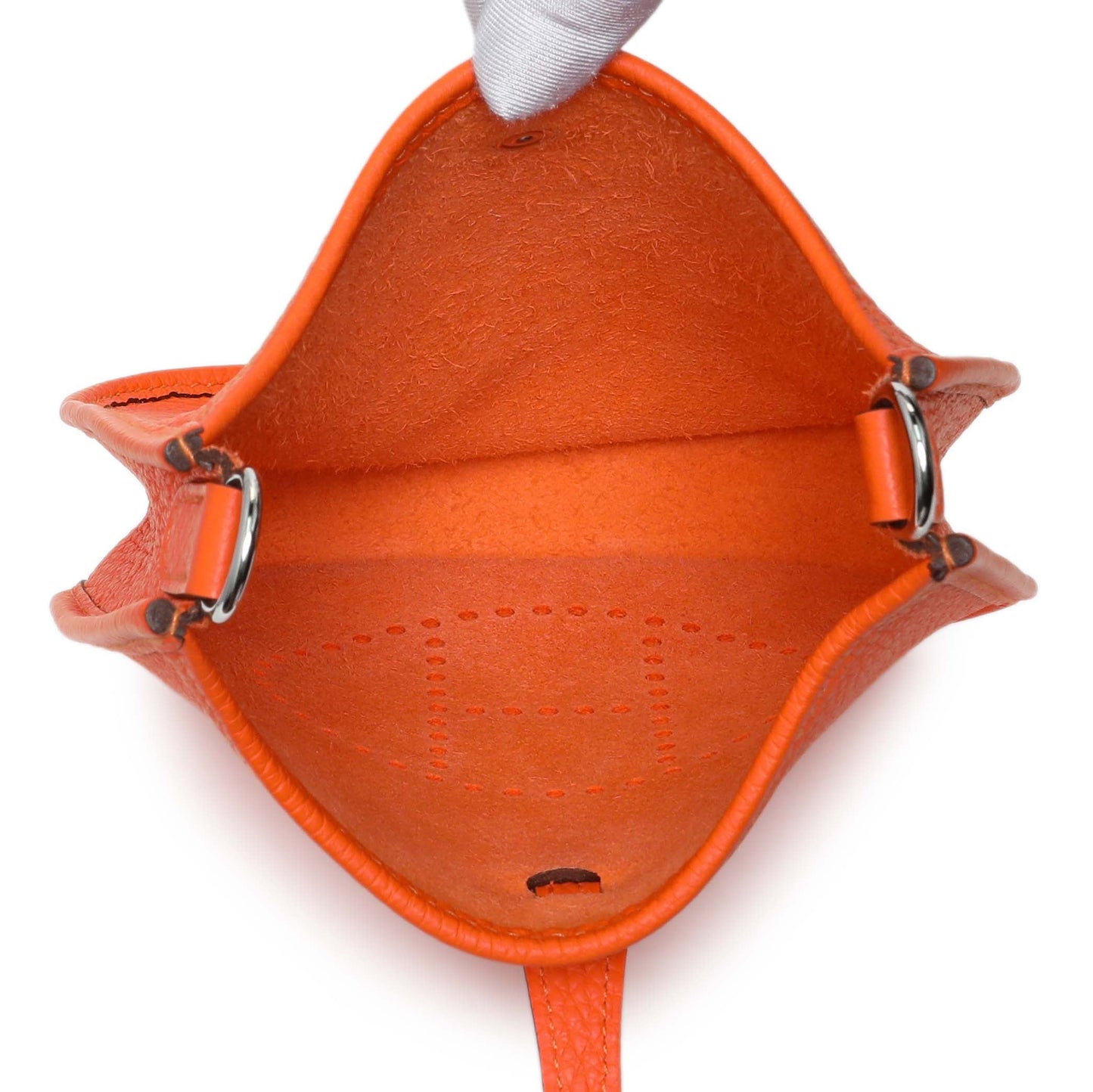 Exclusive Hermes Orange Clemence Evelyne TPM — Top View