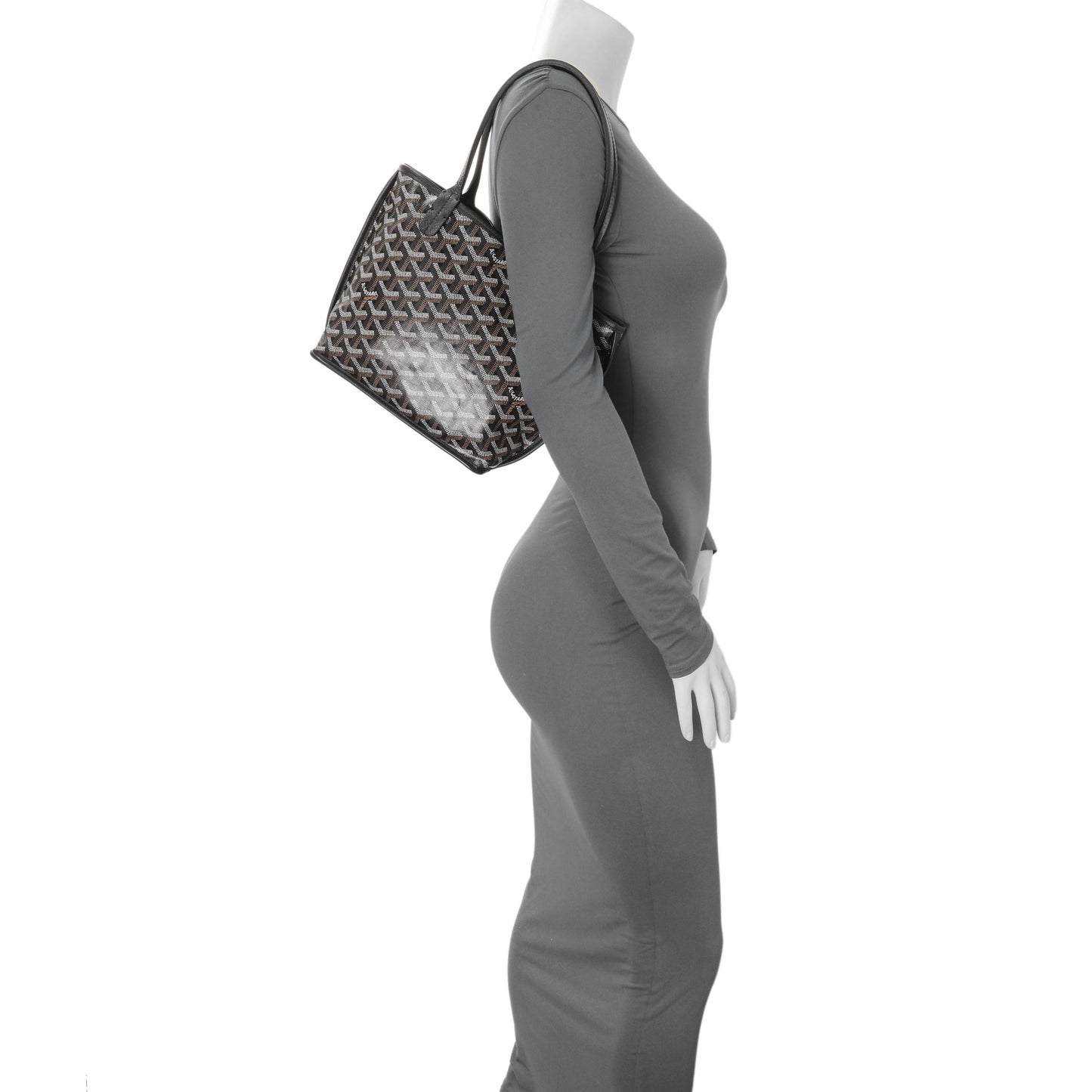 Exclusive Goyard Black Goyardine Reversible Mini Anjou — Alternate View 7