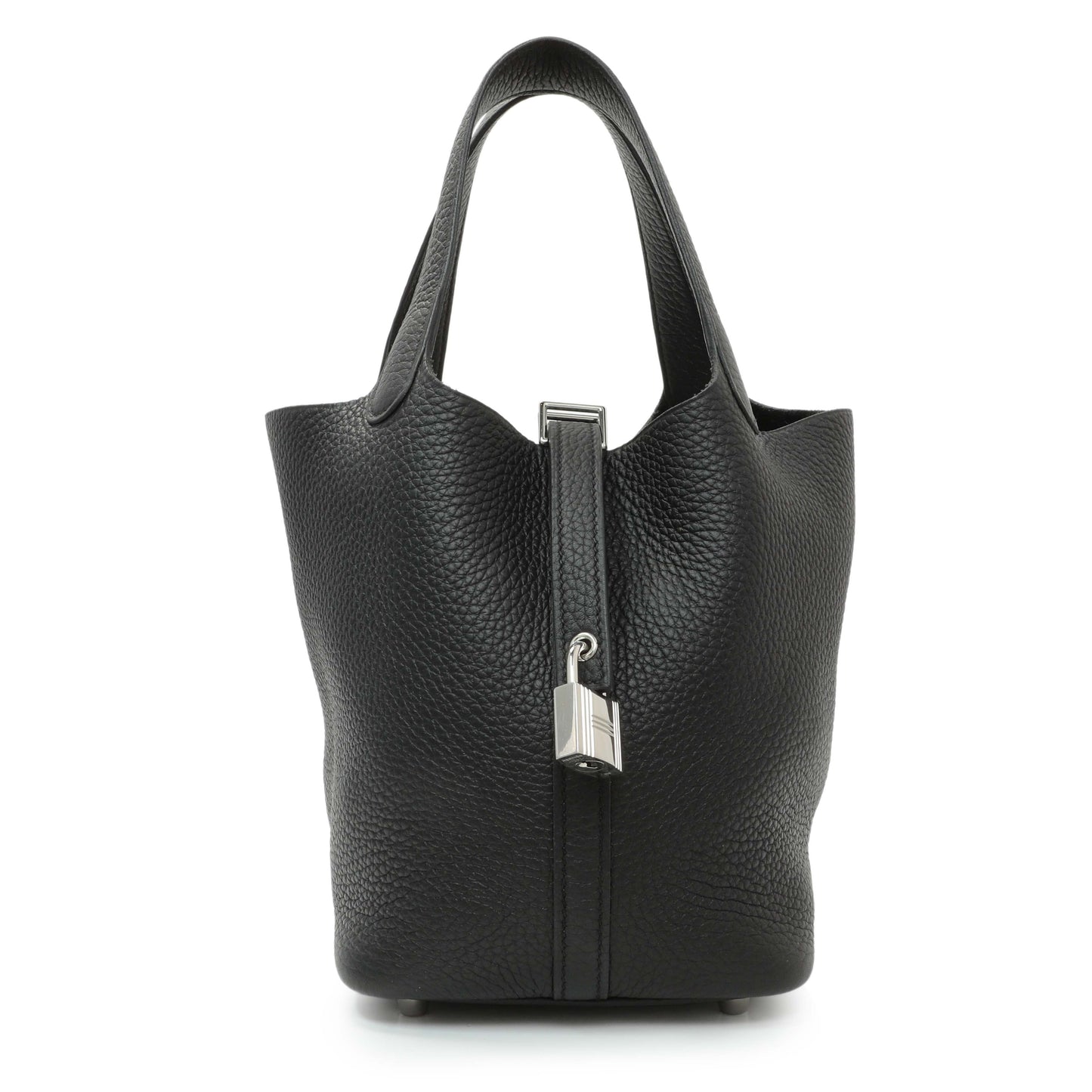 Exclusive Hermes Black Clemence Picotin 18 — Front View