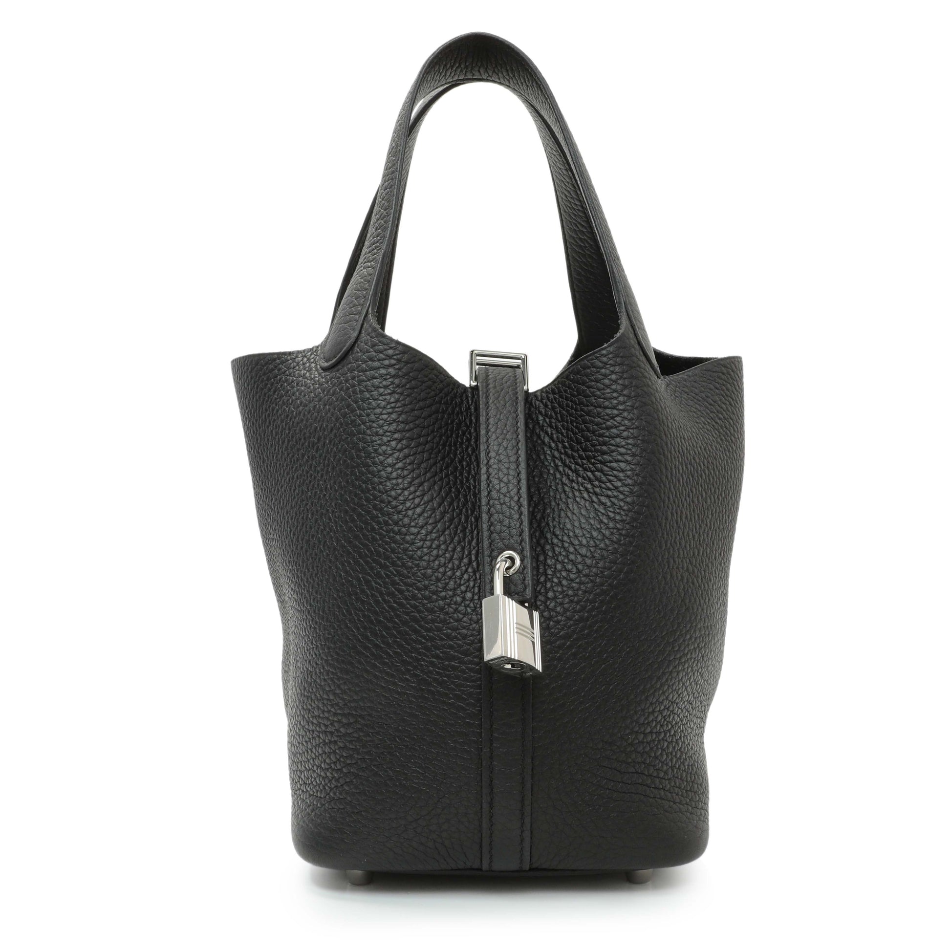 Exclusive Hermes Black Clemence Picotin 18 — Front View