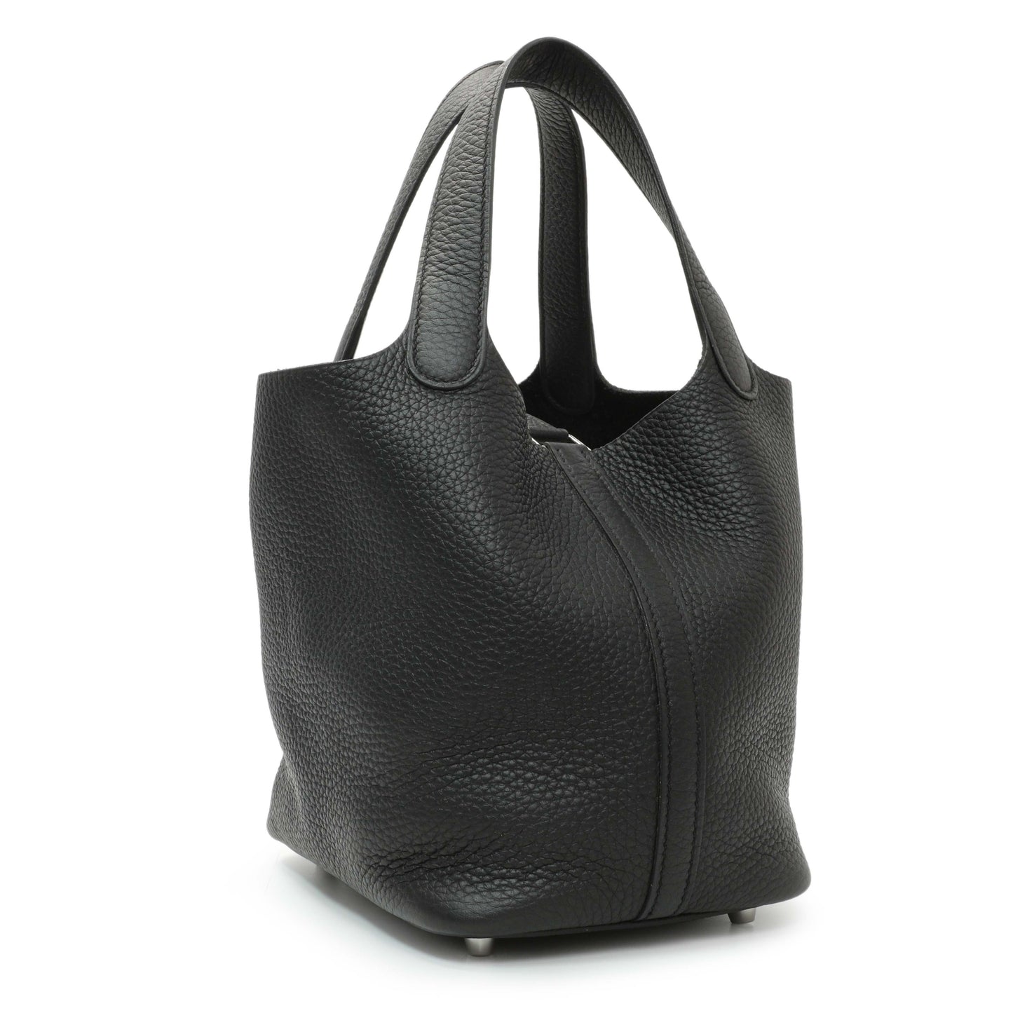 Exclusive Hermes Black Clemence Picotin 18 — Side View